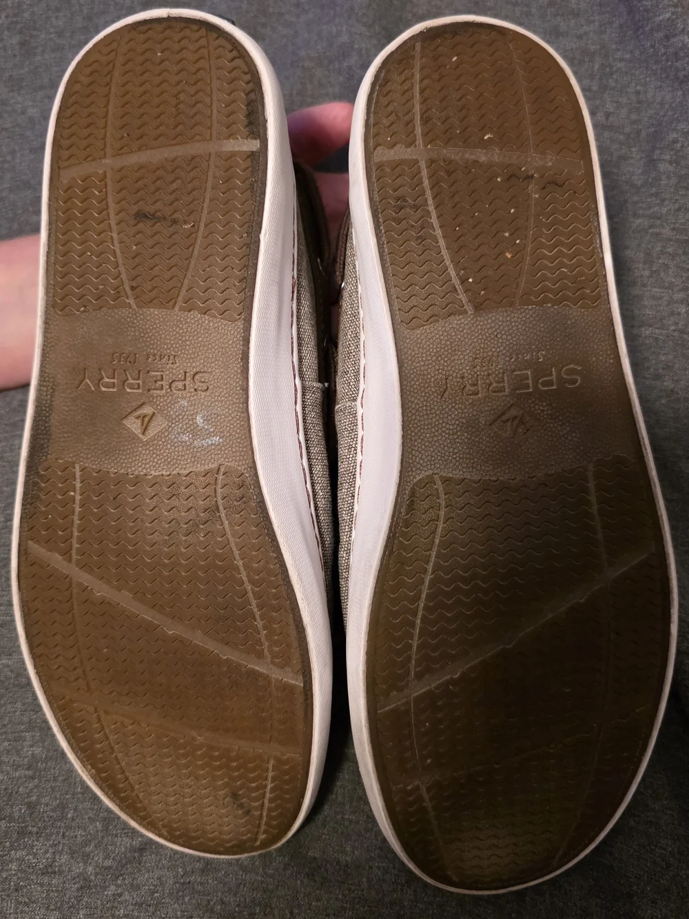 Sperry Brown Canvas & Leather Two-Tone Boat Shoes